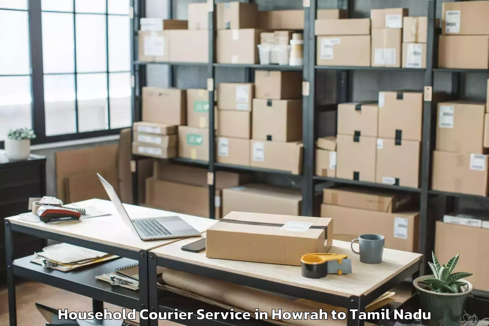 Reliable Howrah to Alagappa University Karaikudi Household Courier